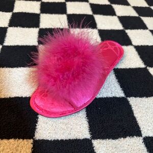 INC International Concepts Pink Fuzzy Slippers